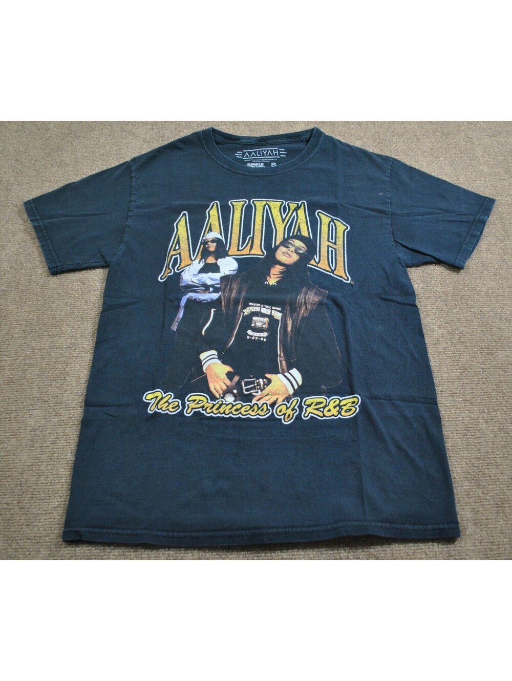 Aaliyah The Princess of R&B Tour Album Music Hip Hop Black Shirt Size Small